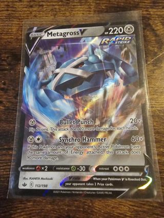 Pokemon Metagross V holo rare card 112/198