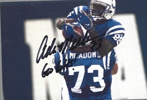 ADAM MEADOWS COLTS AUTOGRAPHED 4X6 PHOTO