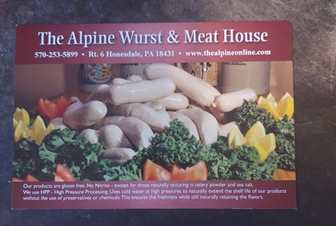 Alpine Wurst & Meat House Card