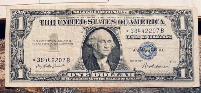 Series 1957 Blue Seal One Dollar Silver Certificate Star Note