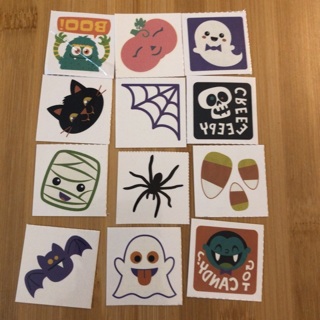  12 Halloween Temporary Tattoos Lot 3