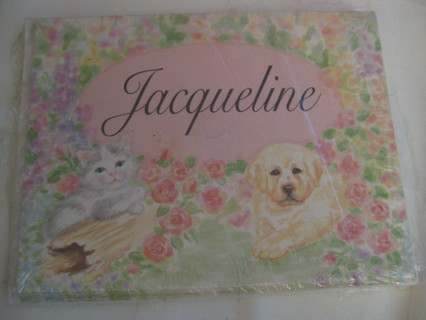 Personalized stationary/cards with matching envelopes, name Jacqueline, 6 sets, NIP