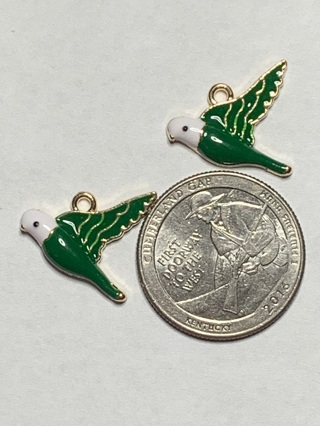 GREEN CHARMS~#14~SET OF 2 CHARMS~FREE SHIPPING!