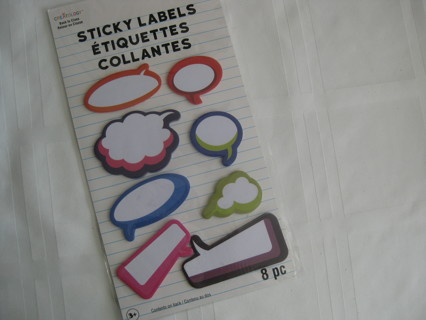 Sticky labels, 8 shapes @ 20 sheets each. picture albums, scrapbooking card making, journaling. NIP