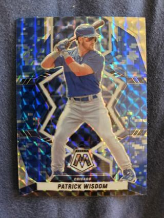 2022 Panini Mosaic Blue Camo Patrick Wisdom