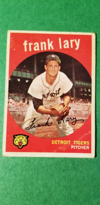 1959 - TOPPS EXMT - NRMT BASEBALL - CARD NO. 393 - FRANK LARY - TIGERS