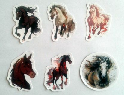 Six Cool Horse Vinyl Stickers #5