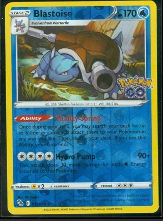 NM Rare Rev Holo Blastoise Pokemon Go Pokemon card TCG SWSH