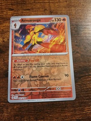 Pokemon Armarouge reverse holo rare card 041/198