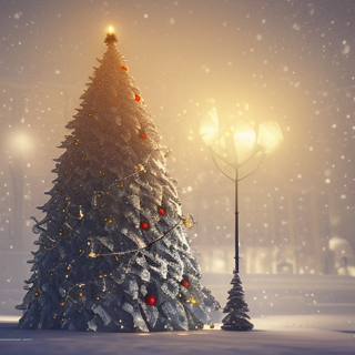 Listia Digital Collectible: Christmas Tree In The Snow