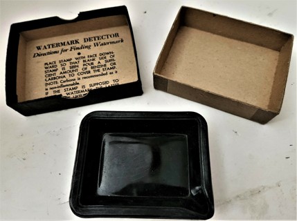 Black glass Watermark Detector 3 1/4" x 2 1/2" for serious philatelists/stamp collectors