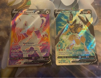 Zoroark and Kleavor Full Art Pokemon Cards