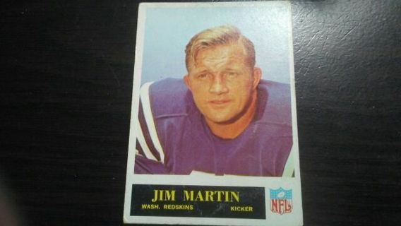 1965 TOPPS JIM MARTIN WASHINGTON REDSKINS FOOTBALL CARD# 190