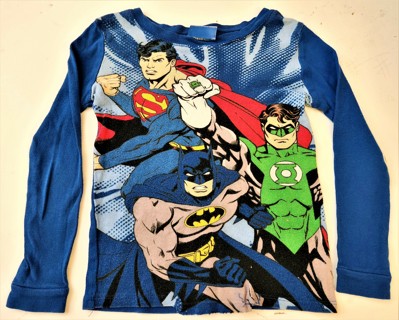 DC Comics JUSTICE LEAGUE long-sleeve T-shirt size 6  100% cotton