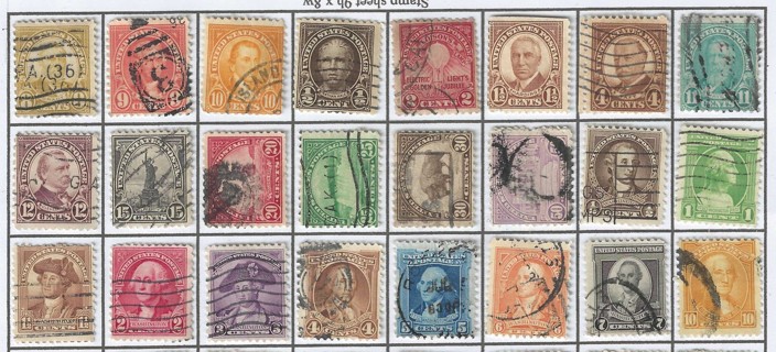 24 US Postage Stamps - used - old varieties (L27)