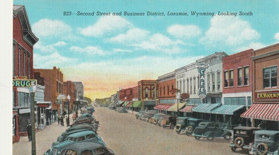 Vintage Used Postcard: k: Linen: 1951 Laramie, WY