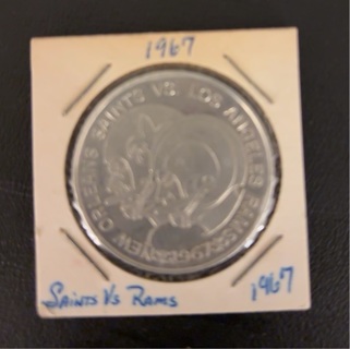 Vintage 1967 New Orleans Saints VS Los Angeles Rams NFL Football Token Coin