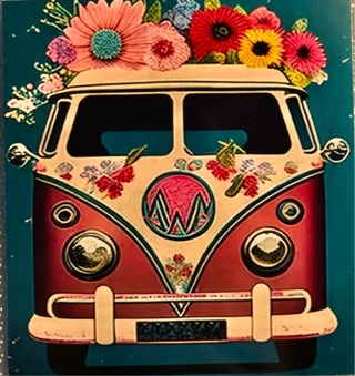 Pink VW Van - 3 x 3” MAGNET - GIN ONLY