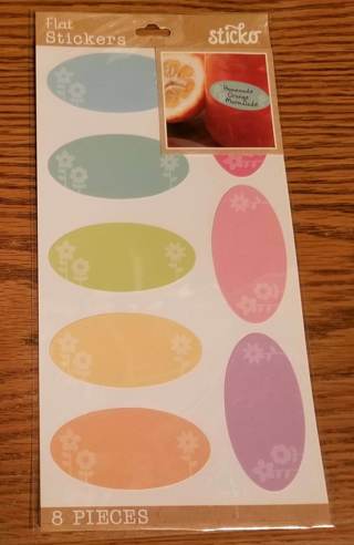 CRAFTING, CANNING or CONTAINER LABELING STICKERS by STICKO - 8 PK - FREE SHIP