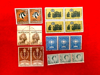  6  Different Australia Postage Stamps.