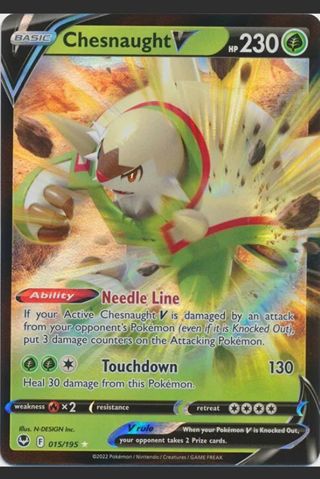 NM Ultra Rare Chesnaught V Pokemon card TCG SWSH