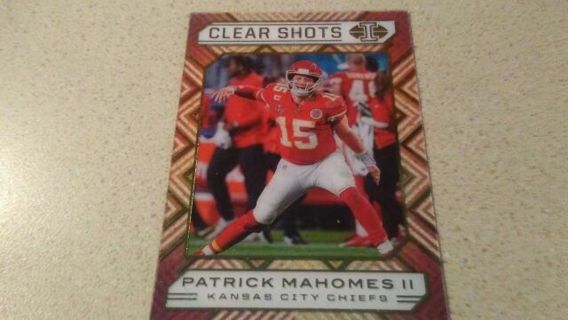 2020 PANINI CLEAR SHOTS PATRICK MAHOMES II SUPER BOWL BOUND KANSAS CITY CHIEFS FOOTBALL CARD# 1