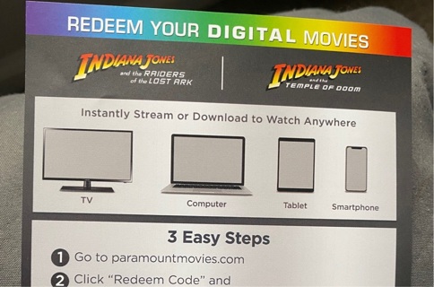 Indiana Jones 4 Film 4K Codes