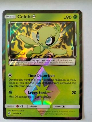 Celebi 19/214 rare holo pokemon