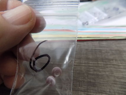 2 light purple cats eye beads # 6