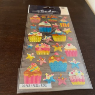 Sticko dimensional cupcake stickers 