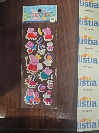 1 sheet pepa pig puffy stickers