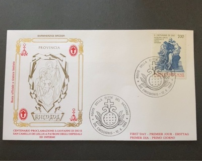 Vatican FDC 1986 with serial number 