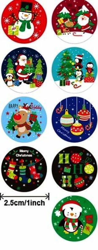 ⛄NEW⭐(9) 1" Christmas Stickers⛄