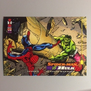 1994 Marvel Spidey's Greatest Battles Card | SPIDER-MAN vs. HULK (Card #107)