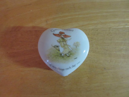 Vintage Holly Hobbie Heart Shaped Trinket Box