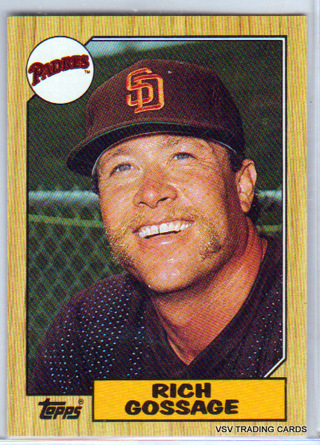 Rich  (GOOSE) Gosage, 1987 Topps Card #380, San Diego Padres, HOFr, (EL4)