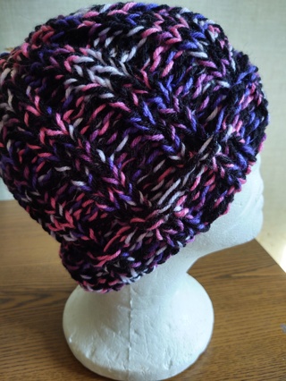 Hand Knit Purple, Pink Ombre Hat