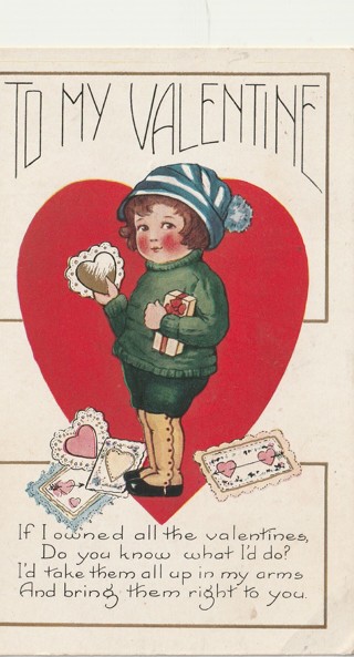 Vintage Used Postcard: Pre Linen: To My Valentine