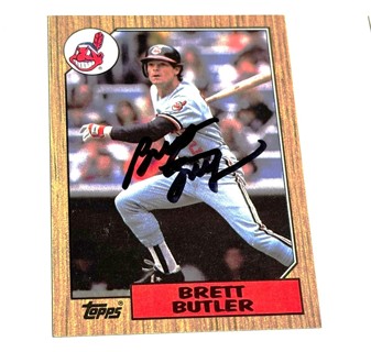 BRETT BUTLER 1987 TOPPS AUTOGRAPHED SIGNED AUTO BASEBALL CARD