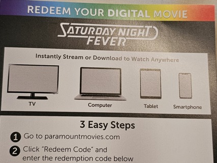 Saturday night fever digital code ONLY 