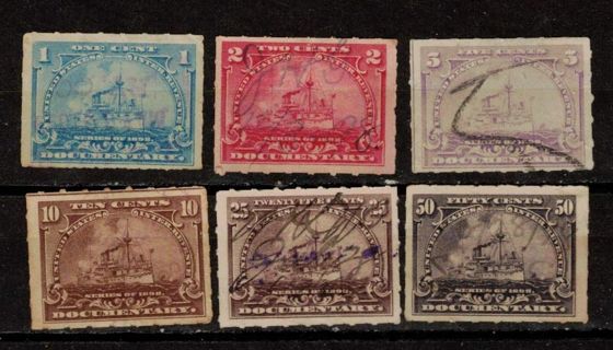 US Battleship Revenue Stamps from 1898