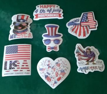 7 - "U.S.A. HOORAY" STICKERS