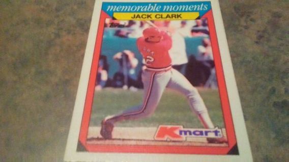 1988 TOPPS KMART MEMORABLE MOMENTS JACK CLARK ST. LOUIS CARDINALS BASEBALL CARD# 5