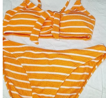 New! Cute Bikini 2 pc Swim Ladies Size S Beach Pool Cream-Cicle Retro