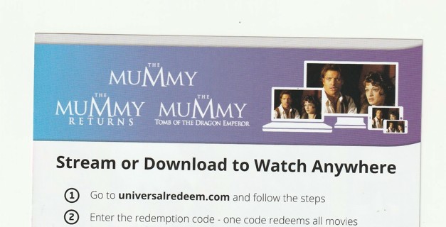 The Mummy Trilogy - Movies Anywhere Digital Code