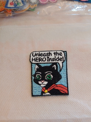 "Unleash the Hero" Black Cat Iron-on Patch