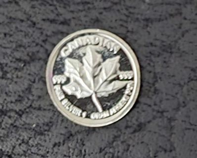 One Gram Canadian Maple Leaf .999 Fine Silver Round