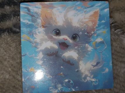 Cat Cute one nice vinyl sticker no refunds regular mail only Very nice quality!!