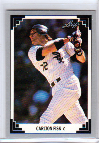 Carlton Fisk, 1991 Leaf Card #384, Chicago White Sox, (EL)