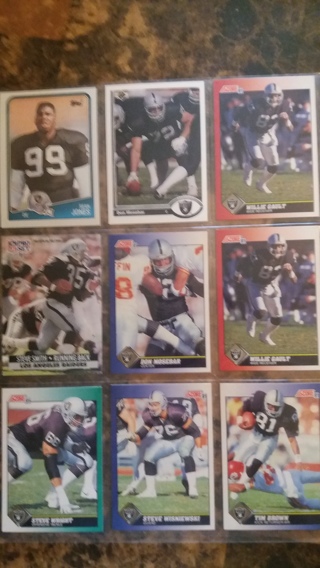 set of 9 raiders football cards free shipping